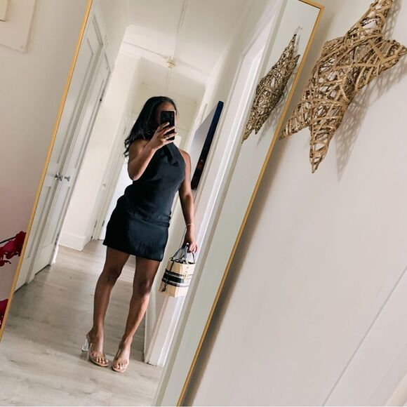 URBAN OUTFITTERS BLACK HALTER MINI DRESS‎ - Picture 2 of 10